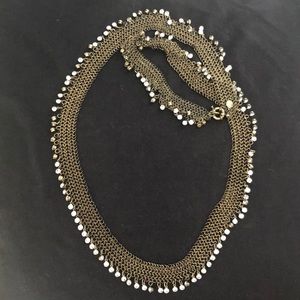 J. Crew Chainmail Crystal Necklace